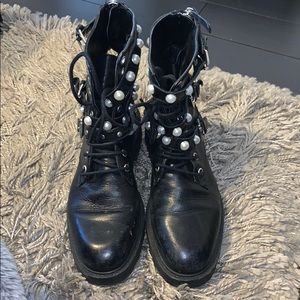 ZARA Pearl Combat Boots